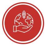 Renewable energy and sustainability icon with hand holding eco-friendly environmental elements
