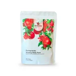 Mathakadara Pomegranate Glowing Body Pack herbal skincare pouch with colorful pomegranate botanical design