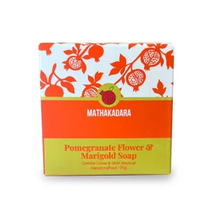 Mathakadara Pomegranate Flower and Marigold Soap handcrafted herbal skincare soap packaging