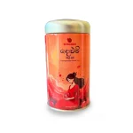 Mathakadara Pomegranate Flower Tea container with vibrant herbal tea packaging and artistic illustration design