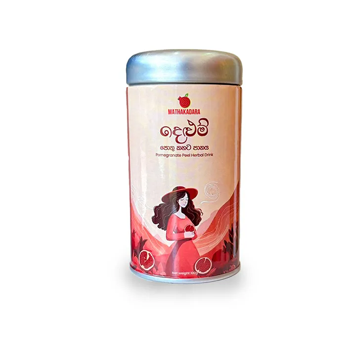Mathakadara Pomegranate Peel Herbal Drink container with elegant wellness-themed packaging design