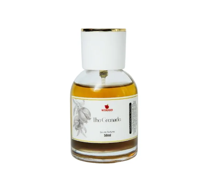 Mathakadara The Grenade Eau de Parfum luxury fragrance bottle with elegant minimalist design