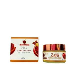 Mathakadara Zara Pomegranate Day Cream with SPF in premium skincare packaging