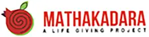 Mathakadara official logo with stylized red pomegranate icon and “A Life Giving Project” tagline